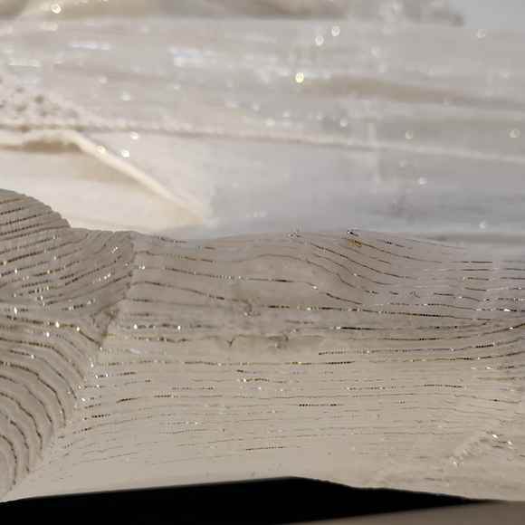 Elegant Cream Sheer Dress with Embellishments - Picture 4 of 5